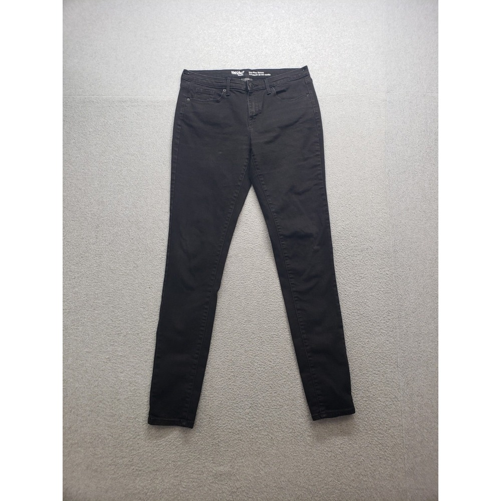Mossimo Women Jeans 30 Black Denim Skinny Mid Rise Skinny Stretch Pocket Trouser